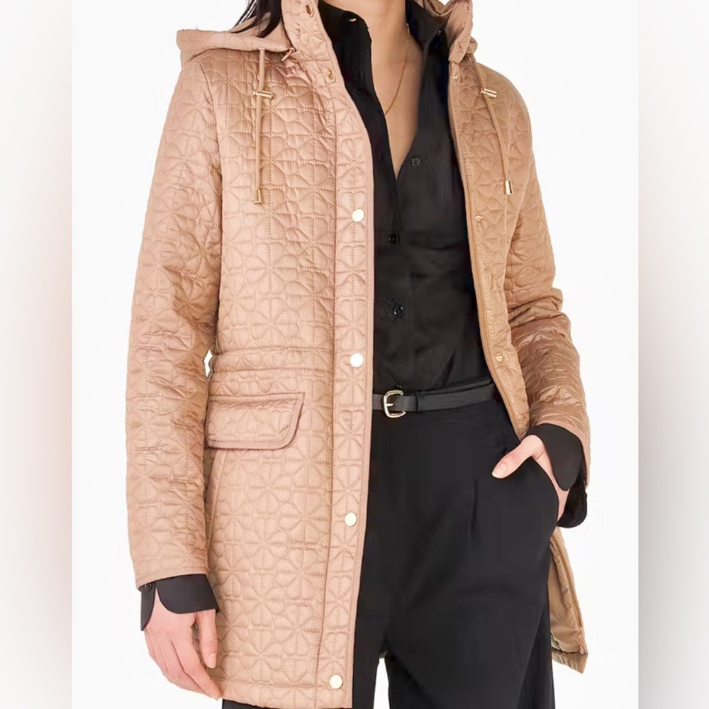 ✅NEW “Kate Spade” Elegant Late Quilted Spade Floral Coat Size S
